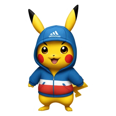 Pikachu wearing adidas track suit  sticker