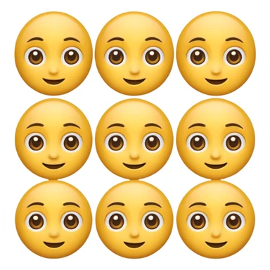 Cartoon emoji faces with big eyes looking in different directions — left, right, up, down — but all smiling” sticker