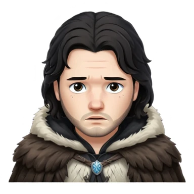 Jon Snow Sad from Games of throne character face only younger sticker