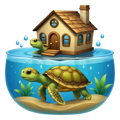pet turtle in water house sticker