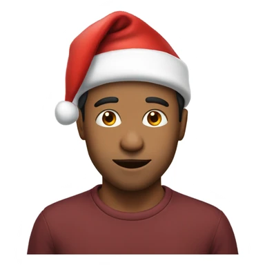 Me wearing a santa hat sticker