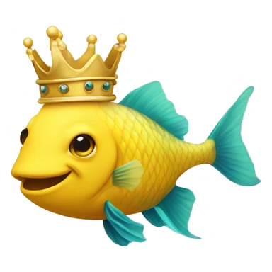 yellow fish with crown sticker