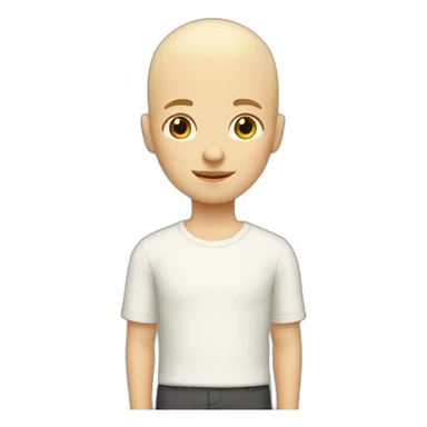 Bald boy looks 13.  Blond.  Hair half bald sticker