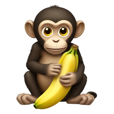 monkey eating a banana sticker