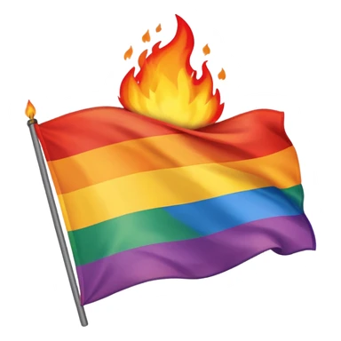 destroyed by fire lgbt flag  sticker