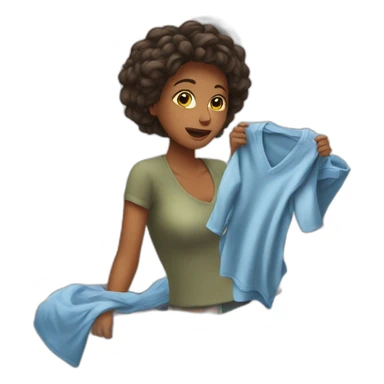 women stuck in laundry sticker