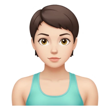 Pastel pink gym girl short brunette hair sticker
