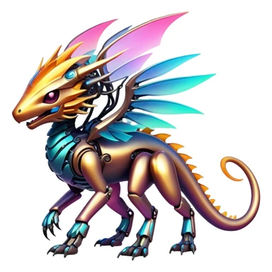  Epic legendary warm-colored sunny rare glowing mechanical Shiny sparkly transparent bioluminescent luminescent vibrant bright pastel dark exotic iridescent colorful gradients futuristic modern metallic glossy glittery fantasy-cyber-Fakémon-Vernid-creature sticker
