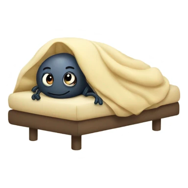 Bug snuggled in bed sticker