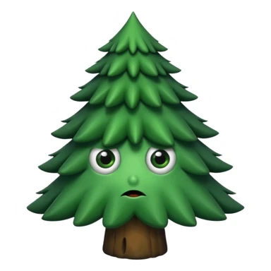 sapin avec deux gros yeux noirs, pas de bouche sticker