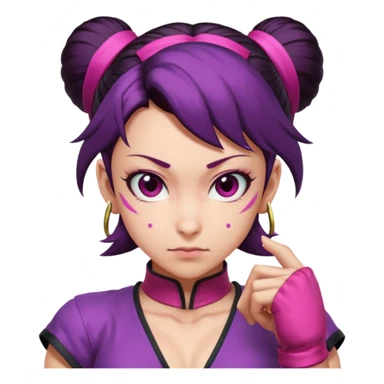 Juri from Street Fighter 6, mischievous expression sticker