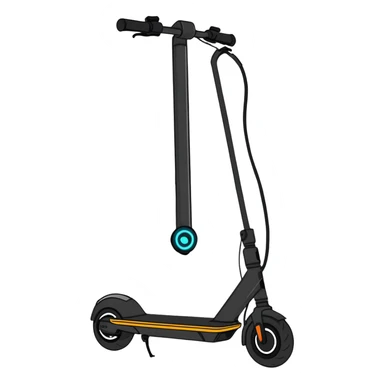 sleek electric scooter with charging port sticker