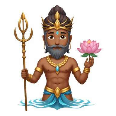 indian god with Poseidon trident sticker