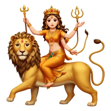 Divine Mother Durga & Lion in traditional pose. sticker