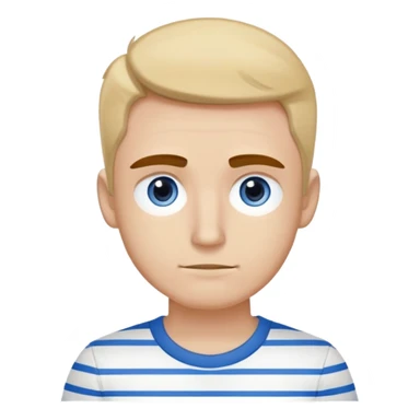 Chico blanco guapo con ojos color miel y cejas pobladas con una camiseta de mangas corta blanca y una camisa de vestir sobre puesta cde rayas blancas con rayas azules claro  sticker