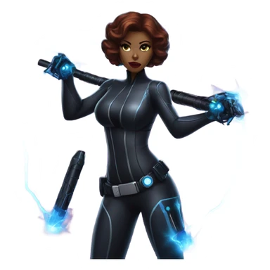 black widow electroshock batons sticker