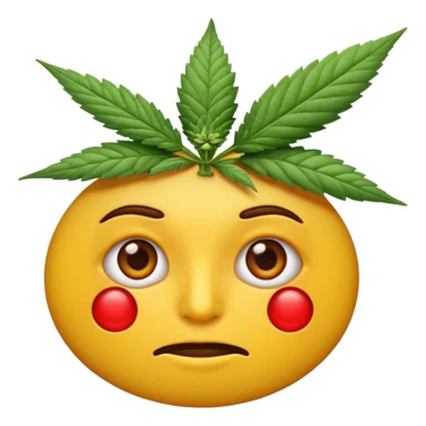 Emoji fatigué avec des cernes et un expression de paresseux comme si il avait fumé du cannabis sticker