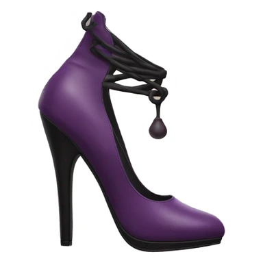 Realistic pair of plum purple and black closed toe high high heel sticker