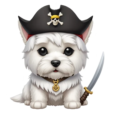 West Highland White Terrier dog as a pirate  sticker