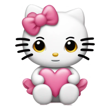 hello kitty with hearts instead of eyes sticker