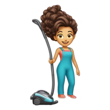 a Moroccan curvyhair do the housework vacuum cleaner sticker