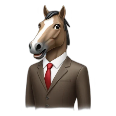 Business man with horse head sticker