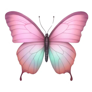 Pastel pink iridescent butterfly sticker