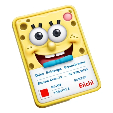 SpongeBob themed fake ID sticker