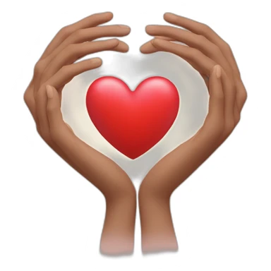 Heart made with two hands  sticker