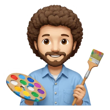 bob ross painting sticker