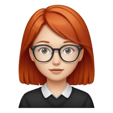 red-haired young girl wearing glasses sticker