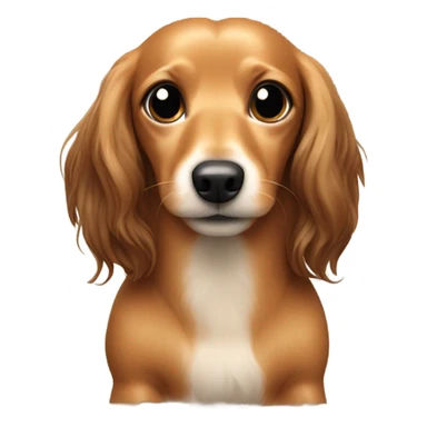 Long hair mini weenie dog sticker