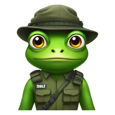 frog wearing in swat costume  sticker