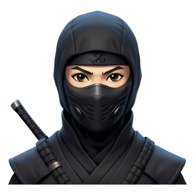 Clash of Clans aesthetic friendly Ninja Portrait Emoji, With a sleek, agile build clad in dark, stealthy attire and a determined gaze beneath a subtle mask, his face rendered in a natural skin tone (not yellow), Simplified yet sharply defined features, highly detailed, glowing with a cool, shadowy radiance, high shine, intelligent and stealthy, stylized with an air of ancient martial prowess, focused and alert, soft glowing outline, capturing the essence of a confident ninja ready to vanish into the shadows with effortless grace! sticker