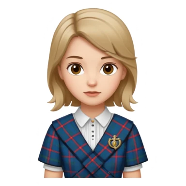 female with scottish attire and dark blonde hair sticker