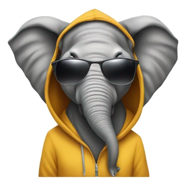 Elephant in a hoodie and sunglasses sticker