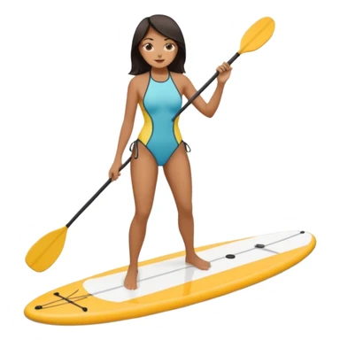 Dark haired women on Standing paddle board sticker