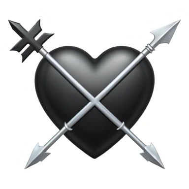 Black heart with cross arrow. Don't use red colour  sticker