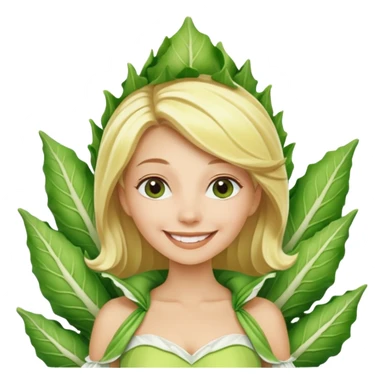 Femme blonde 👩🏼 déguisée en costume d’endive géante  sticker