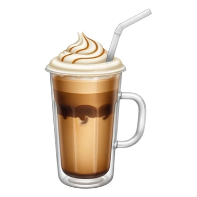 aesthetic iced coffee inside glass cup with glass straw and vanilla foam sticker