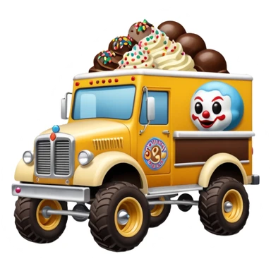 Krazy Klown Jenkins 4wd my monster 1924 racing ice cream with chocolate, nuts and sprinkles dream house food truck  sticker