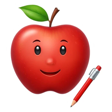 Apple white pencil emoticon sticker