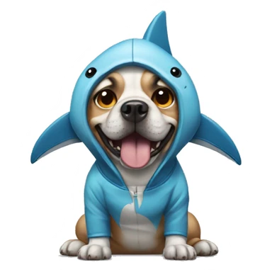 dog with shark outfit sticker