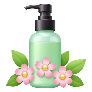 light green and pink floral skincare sticker