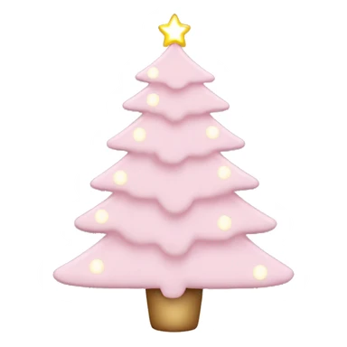 Light Pink Christmas tree with lights and ornaments sticker