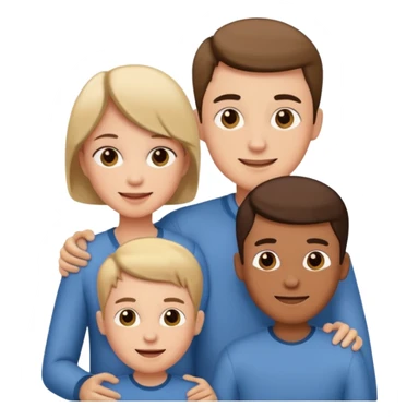 famille avec deux garcon sticker
