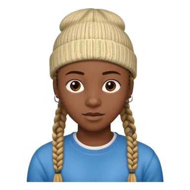 an african teen with cornrows and wears a beanie sticker