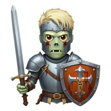 zombie Knight holding sword and shield sticker