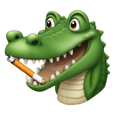 Alligator smoking a cigarette sticker