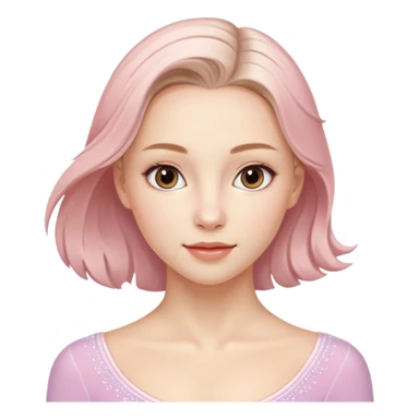 Cinematic Realistic Anna Shcherbakova figure skating Portrait, depicted with lifelike skin texture, subtle rosy undertones, and soft natural lighting that enhances the gentle contours of her face. sticker